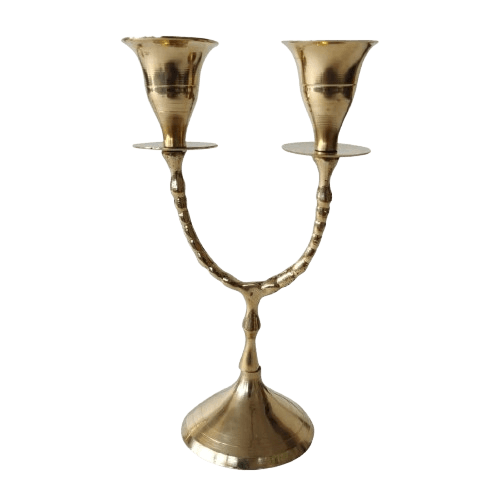 BRASS 2 STICKS CANDLEBRA HOLDER